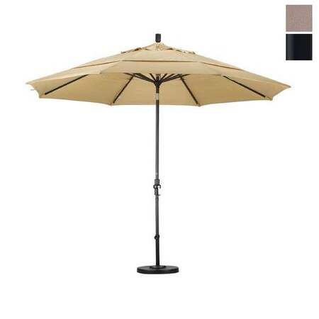 California Umbrella California Umbrella GSCU118302-F67-DWV 11 ft. Aluminum Market Umbrella Collar Tilt Matted Black-Olefin-Champagne-DWV GSCU118302-F67-DWV